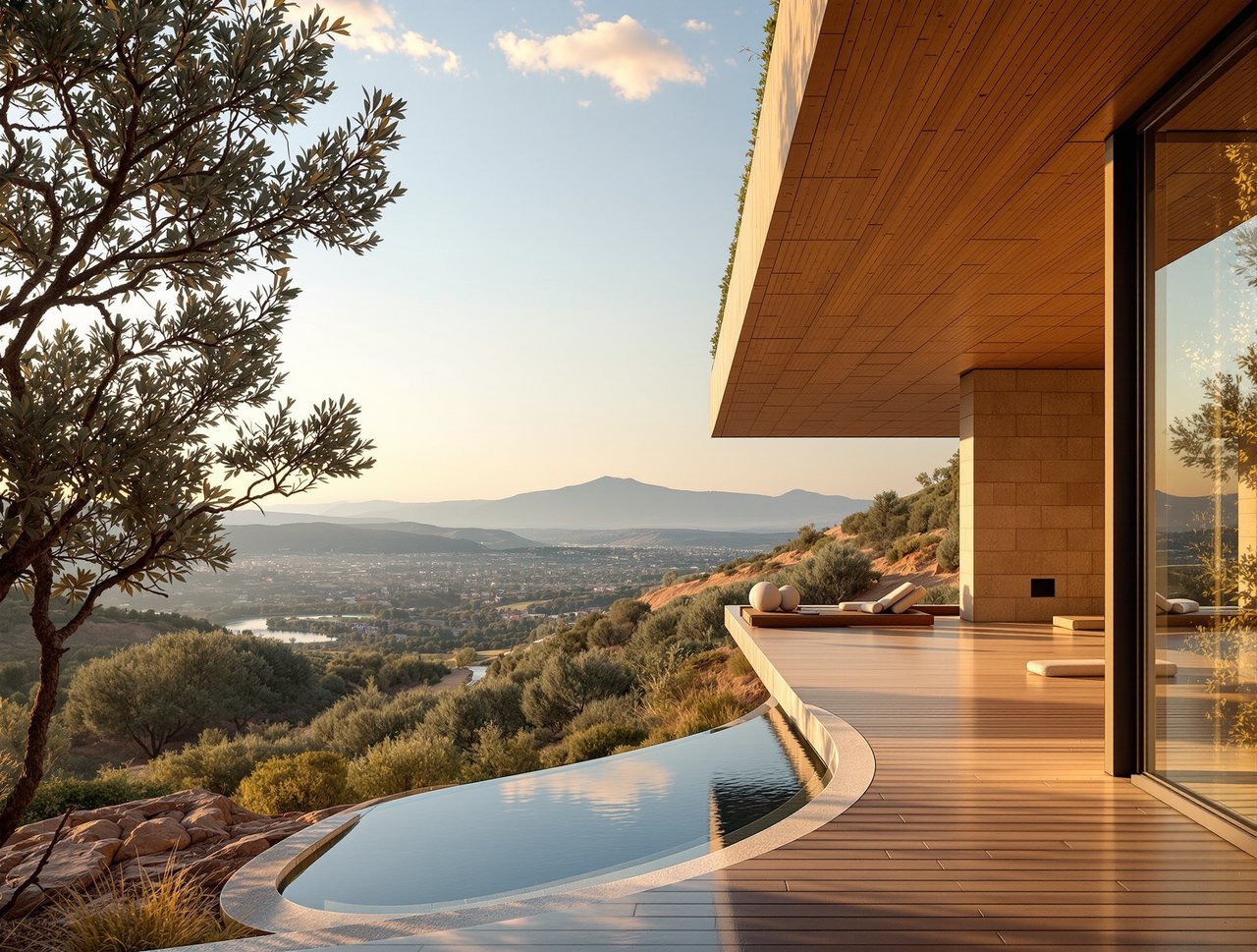 Render de concepto: Spa wellness semienterrado